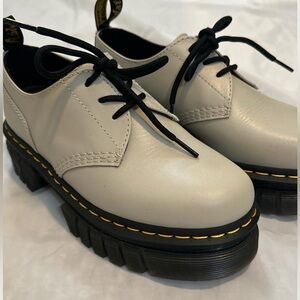 Dr. Martens Cream Leather Platform Shoes